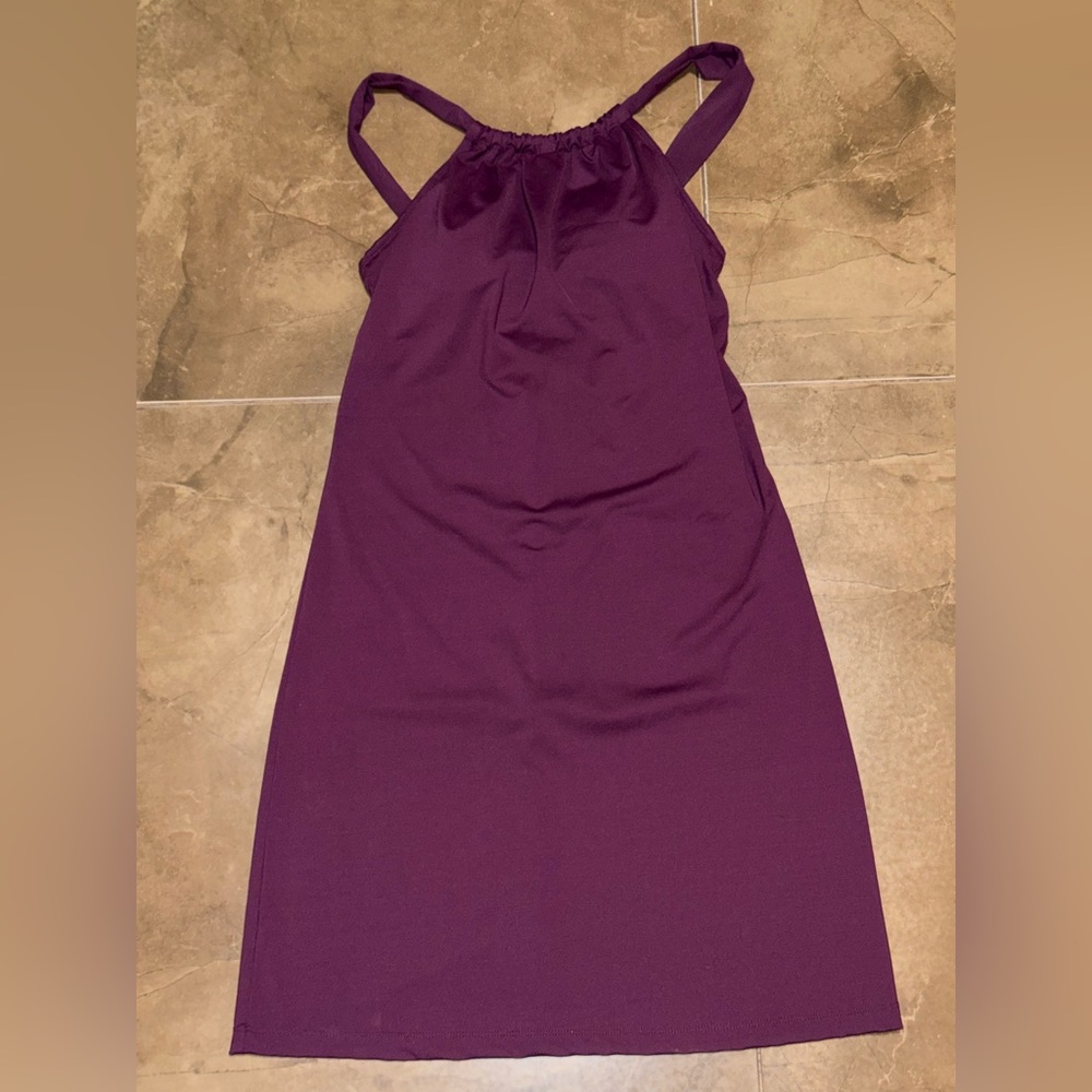 Athleta Plum Halter Maxi Dress